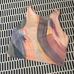 Athleta Multicolor Abstract Crop Top